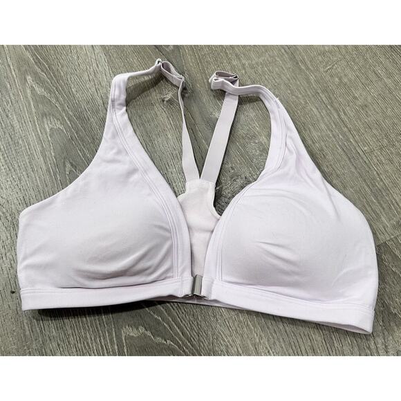 Athleta Bra Women's Medium Pink Adjustable Strap Padded Front Clasp Sports Bra - Picture 1 of 9